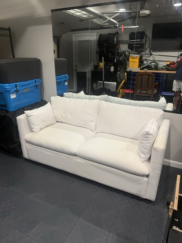 Modern white upholstered sofa - upholstered,