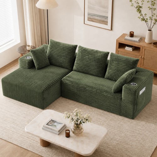 Corduroy modular couch - modular,