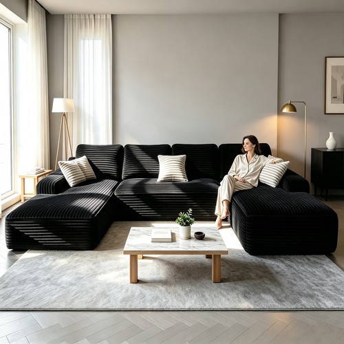 131 inch modern shaped - 131-inch, u-shaped